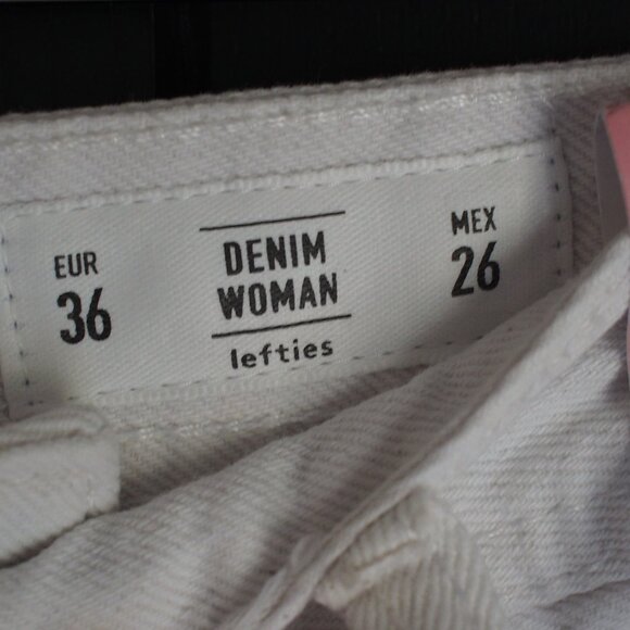 Lefties | NWT White Long Straight Painter Jeans - Picture 2 of 7